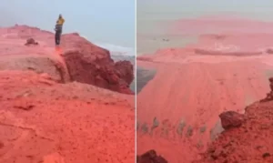 Fenômeno impressionante: mar e cachoeiras no Irã adquirem tonalidade avermelhada